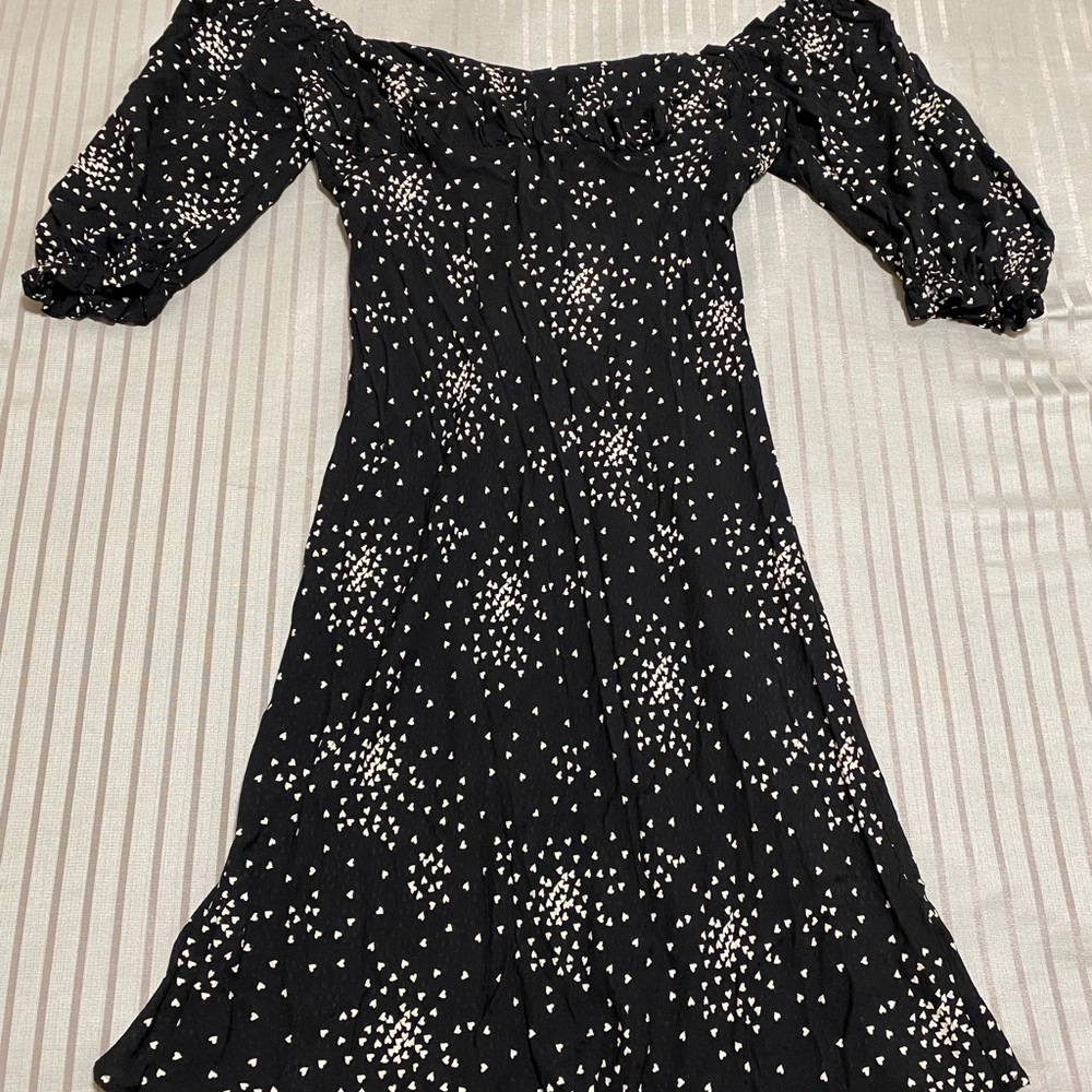 Anthropologie Black Off-Shoulder Puff Sleeve Sundress
